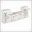 Banc de rangement tout-en-un avec coussin, compartiments, tiroirs et tablettes ouvertes, banc de rangement pour couloir, vestibule, salon (blanc)-129931429