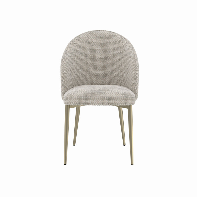 Ensemble de 2 chaises d'appoint en tissu Cora, Champagne
