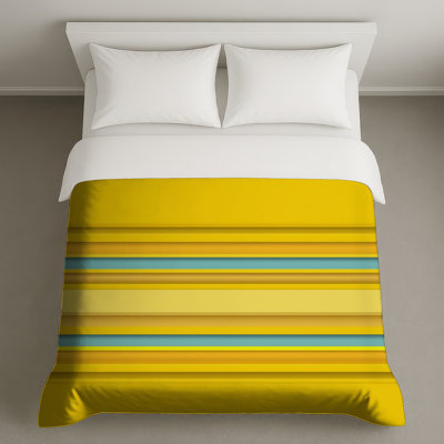 Housses de couette à rayures jaunes