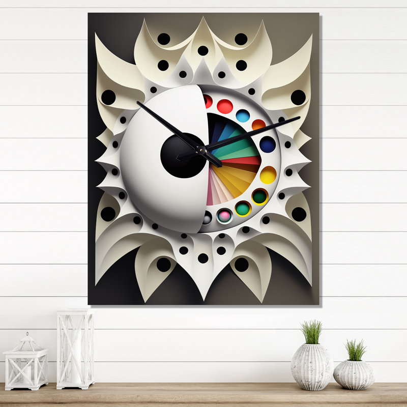 Sceance Ethereal Visions IV - Très grandes horloges murales géométriques modernes, H 32 po x l 16 po x P 1 po