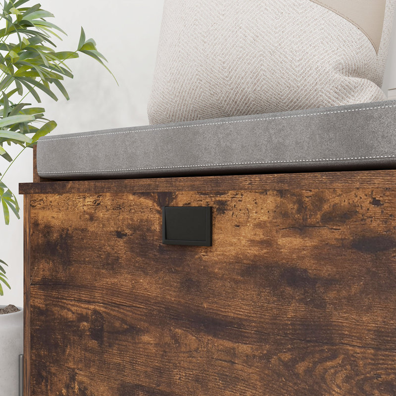 Banc de rangement Curzio, Brun rustique