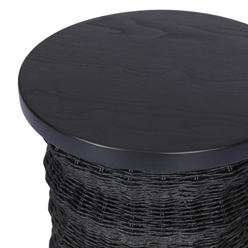 Brailey Solid Wood End Table, Black Stained Sungkai