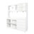 White Freestanding Kitchen Cabinet 63" W - 4 Doors, Drawers & Microwave Shelf For Pantry Storage In Kitchen, Garage, Office Entertainment Room With Analytical Area