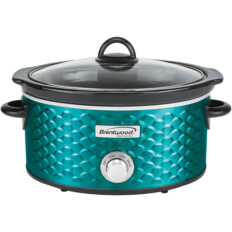 Brentwood Appliances 4.5 Qt. Scallop Pattern Slow Cooker, Blue