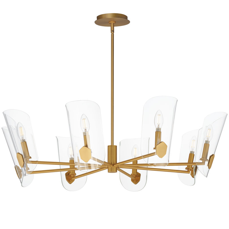Lustre sphérique spoutnik à 8 lumières Maiki, Laiton vieilli naturel