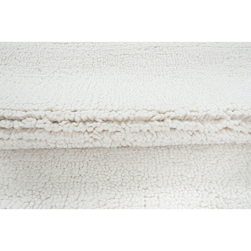Wool Area Rug in White, Rectangle 10' x 14'