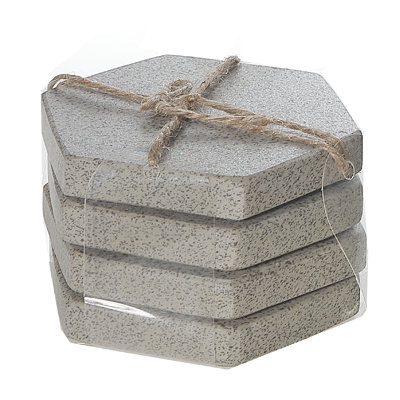 4 pièces Terrazzo Stone Hexagon Coaster 4X4