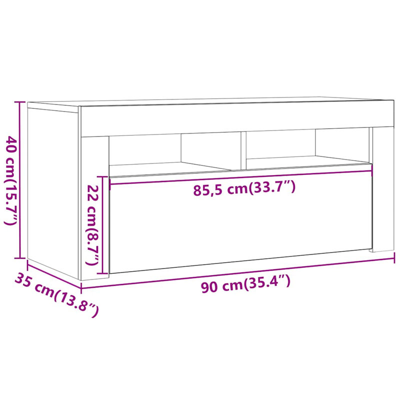 Reine Unfinished TV Stand for TVs up to 40", Artisan Oak