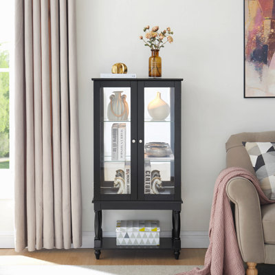 Vitrine lumineuse avec espace de rangement ouvert