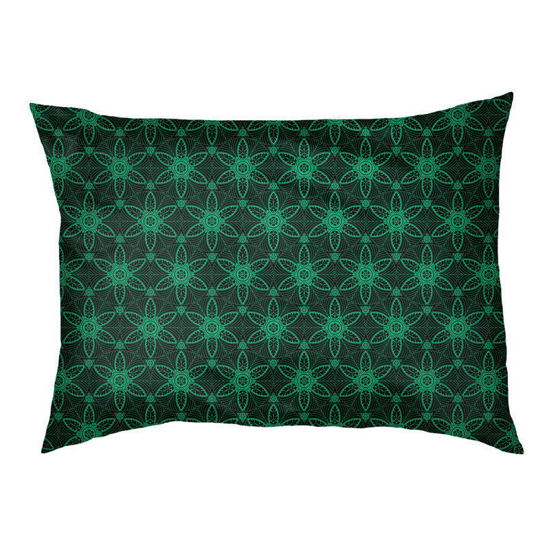 Oreiller Byrge, Noir / Vert, Moyen (l 29,5 po x P 19,5 po x H 9,5 po)