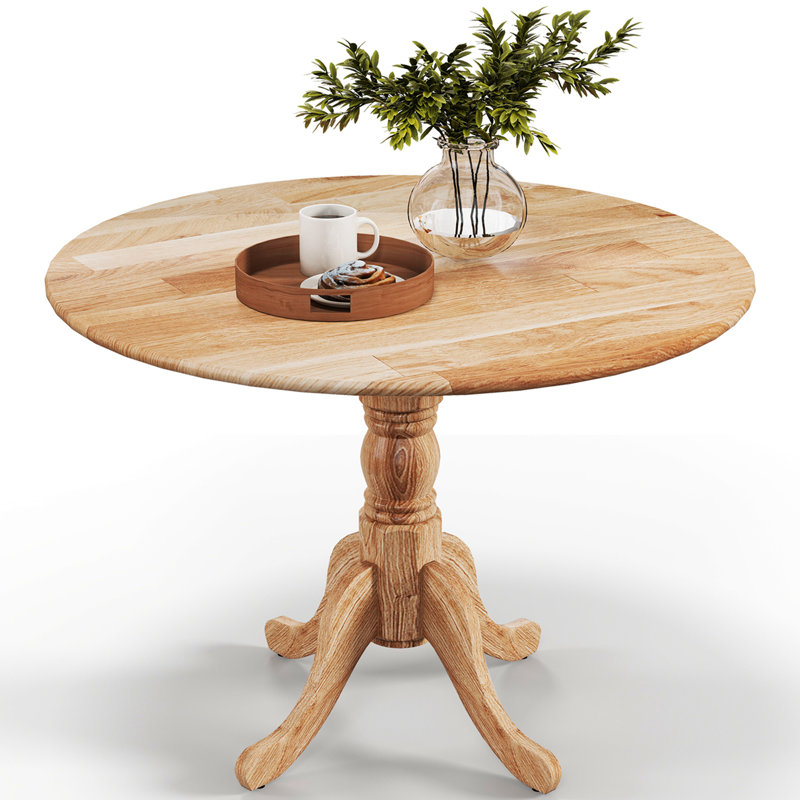 Arush Round Solid Wood Dining Table, Natural