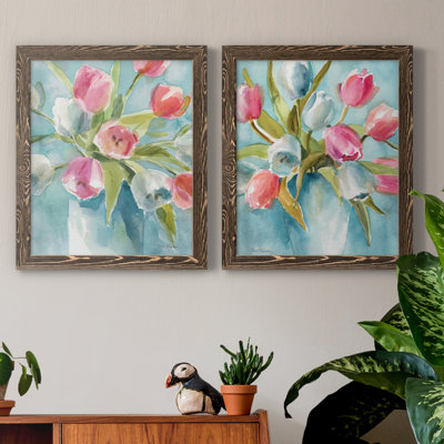 Today's Tulips I - ensemble de 2 reproductions d'art sur papier