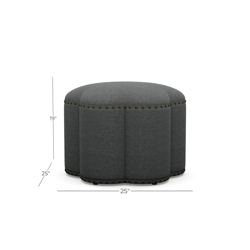 Kate 25" Ottoman, Grande 120931, Antique Brass