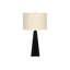 Lighting, H 27 po, lampe de table, résine noire, abat-jour beige, moderne