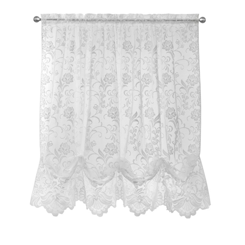 Chorlette Sheer Single Curtain Panel, White, 55" W x 63" L