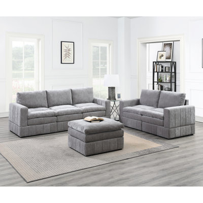 6 pièces de mobilier modulaire - Coussin à dossier graphite couleur granit moderne