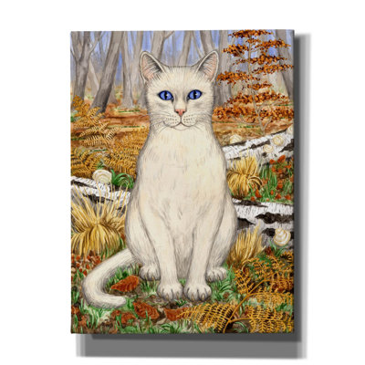  'White Cat In The Forest' by Gale Pitt Canvas Wall Art, 40" x 54"