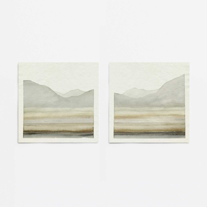 «Whispering Ridge Silhouette Rolled Art Print», ensemble de 2 20 po x 20 po, Papier, H 16 po x l 4 po x P 0,1 po