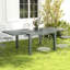 41 "- 83" Table de patio extensible, gris foncé, structure en aluminium et bureau en acier semblable au bois pour 6 8 extérieurs 83 "gris, cadre avec plateau effet bois