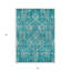 Tapis extérieur lavable floral bleu sarcelle et ivoire 3 pi x 5 pi