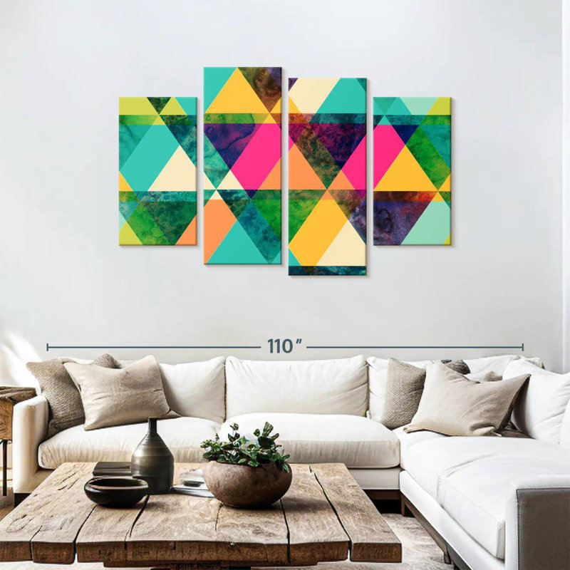 Colorful Triangles, 48" H x 75" W