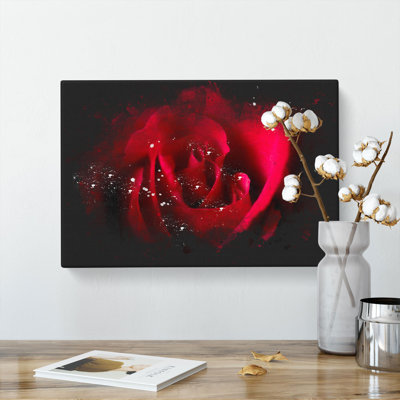 The Beauty of a Red Rose - Wrapped Canvas