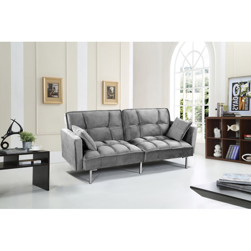 Mackayla 75.6'' Upholstered Convertible Sofa, Gray