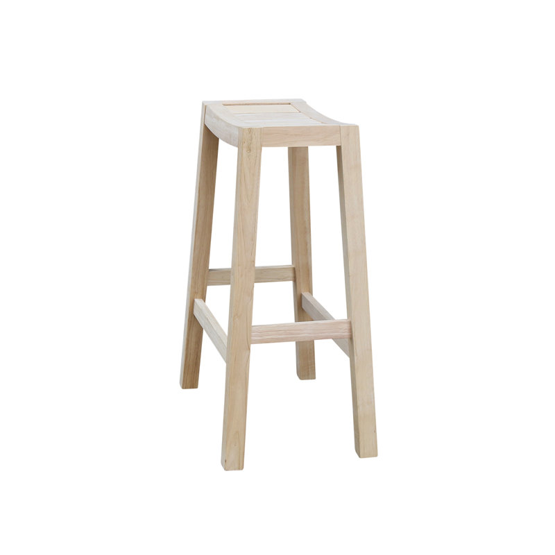 Tabouret de bar et de comptoir en bois massif Guzik, Sans finition, Tabouret de bar (siège d'une hauteur de 30 po)