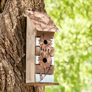 Bird House pour l'extérieur, 6 trous fait à la main maison d'oiseaux en  bois, style villa rétro Grande maison d'oiseaux pour les oiseaux extérieurs,  décorations de patio arrière