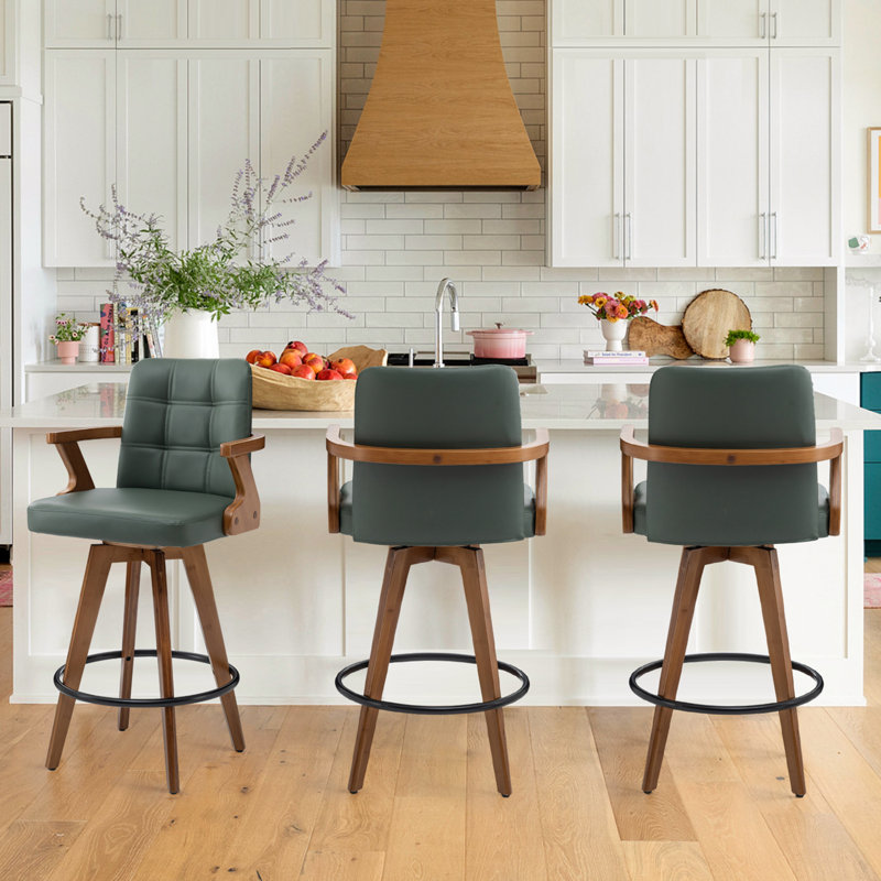 Eastwood Swivel Bar Stool, Counter Stool (66cm Seat Height), Green