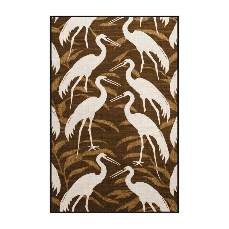  Tapis hawaïen lavable Egrets, Rectangle 4pi x 6 pi