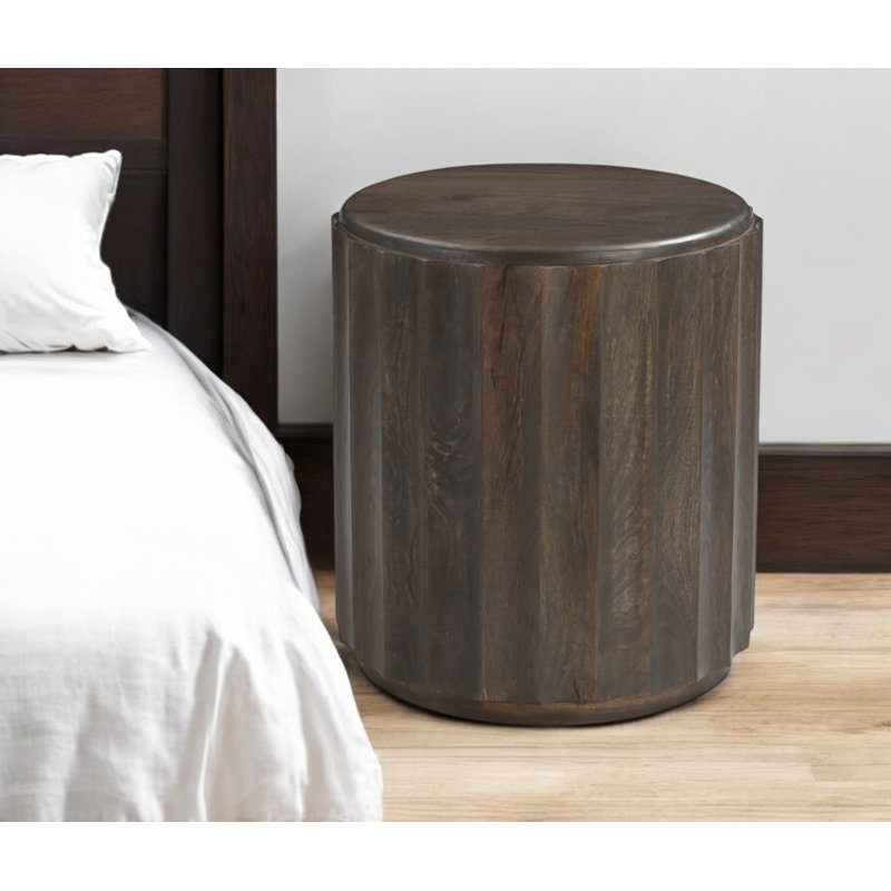 Table de bout cylindrique 23 po, Marron foncé
