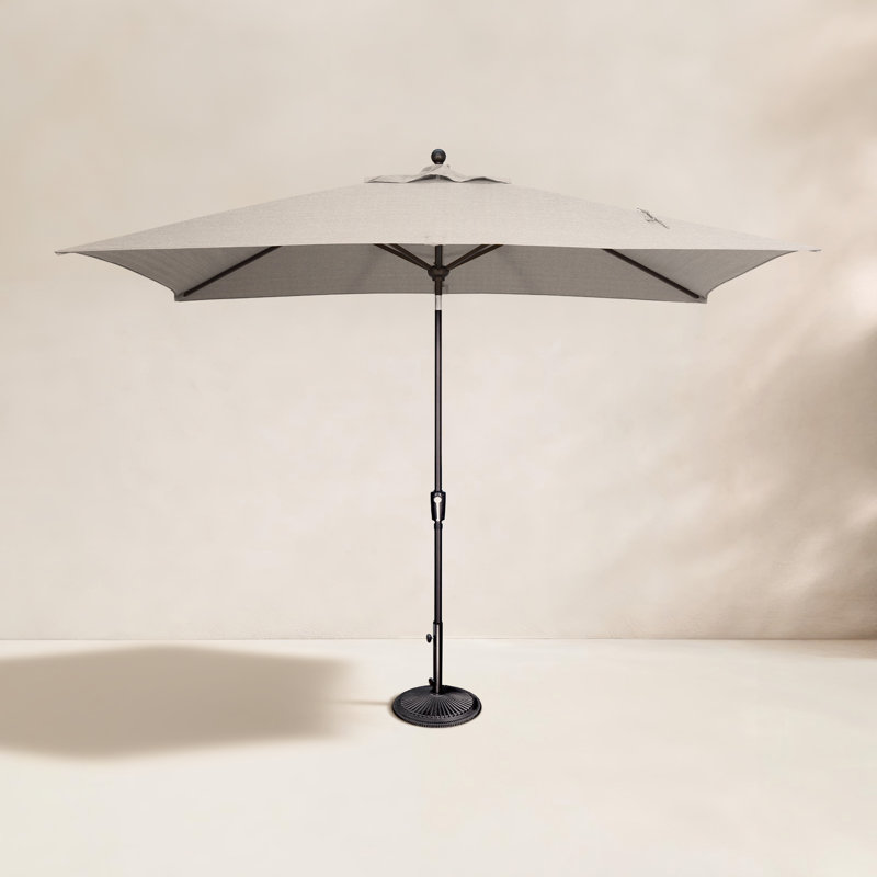 Parasol de marché rectangulaire 10 pi x 6,5 pi Launceston, Solefin beige clair antique, Noir
