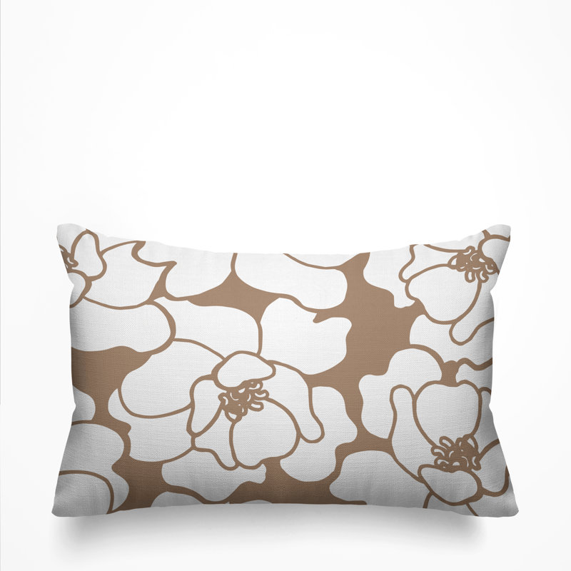 Housse de coussin d'extérieur et insert, Beige, 14 po x 20 po, Rectangle
