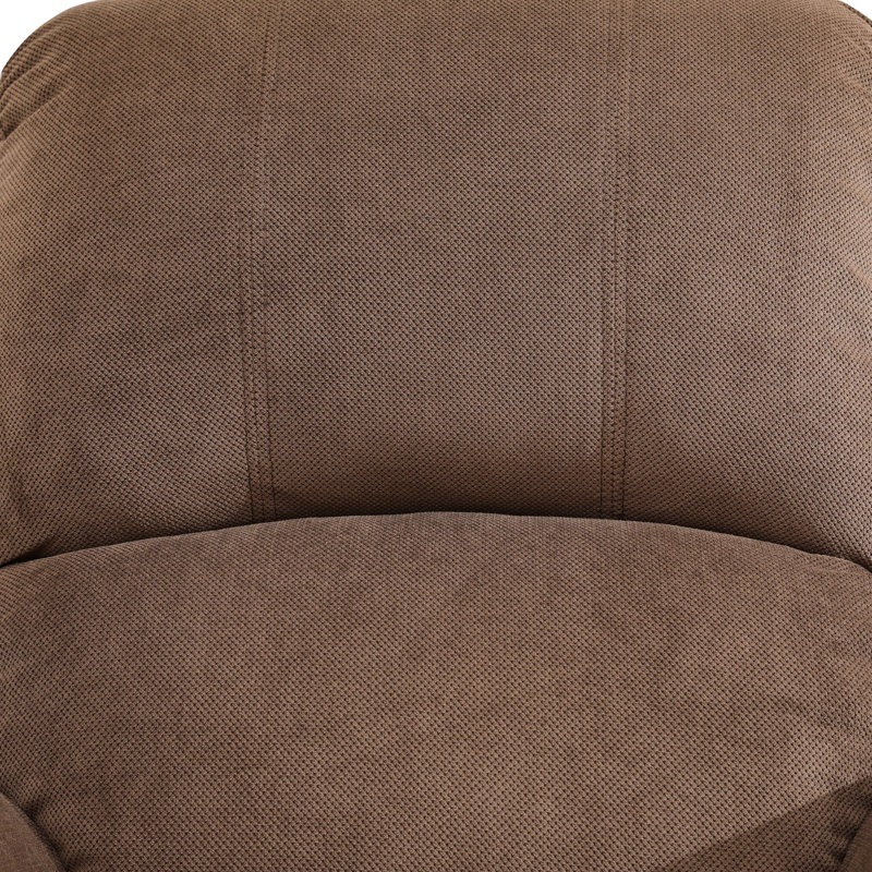 79" Premium Fabric Reclining Living Room Sofa With Drop Down Table And Cup Holders, Brown