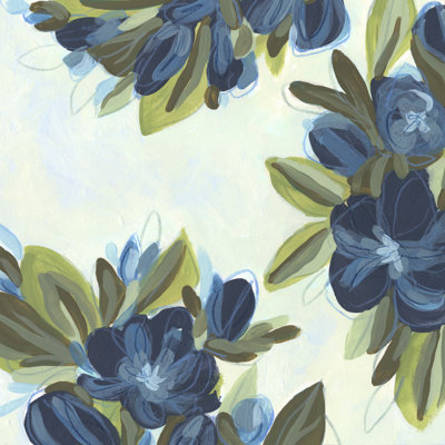 " Lush Indigo Blooms II " by June Erica Vess Painting Print