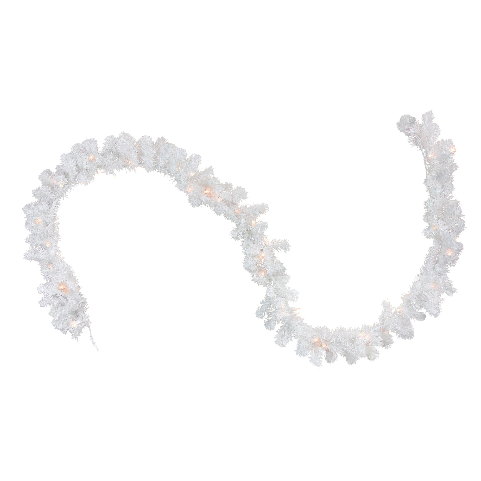 9' x 8 Pre-Lit Snow White Artificial Christmas Garland, Clear Lights