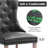 PU Faux Leather Dining Chairs Retro Style with Nailhead Trim & Button Tufted Back Set of 2-1450947184