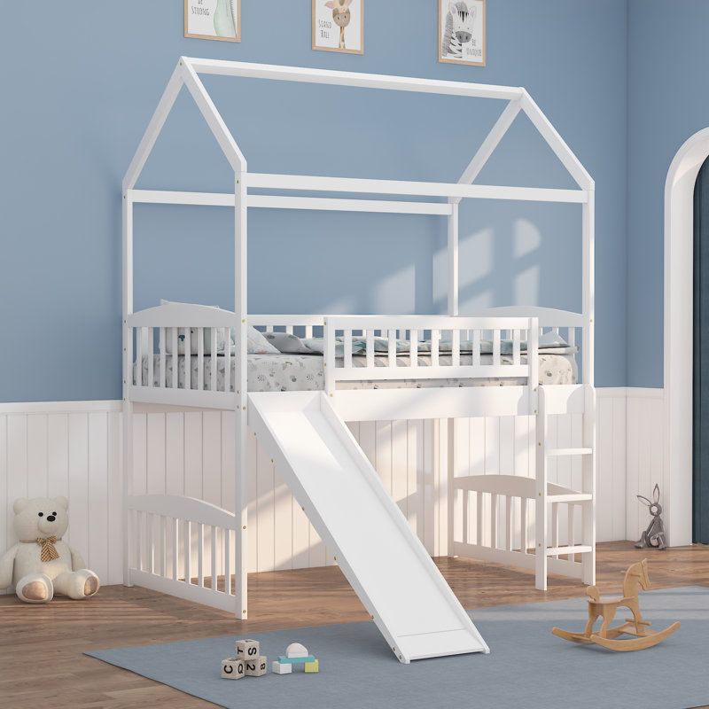 Lit mezzanine simple Goehner par Harper Orchard, Blanc