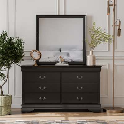 Commode double 6 tiroirs avec miroir Aberdeen