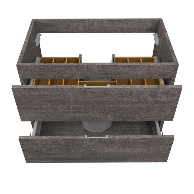 Ensemble de meuble-lavabo simple 30 po avec miroir Conques, gris