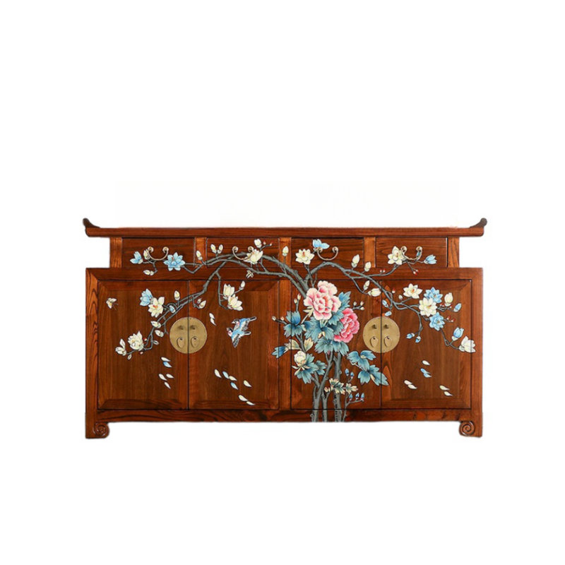 Neoclassical Painted Porch Cabinet Accent Cabinet