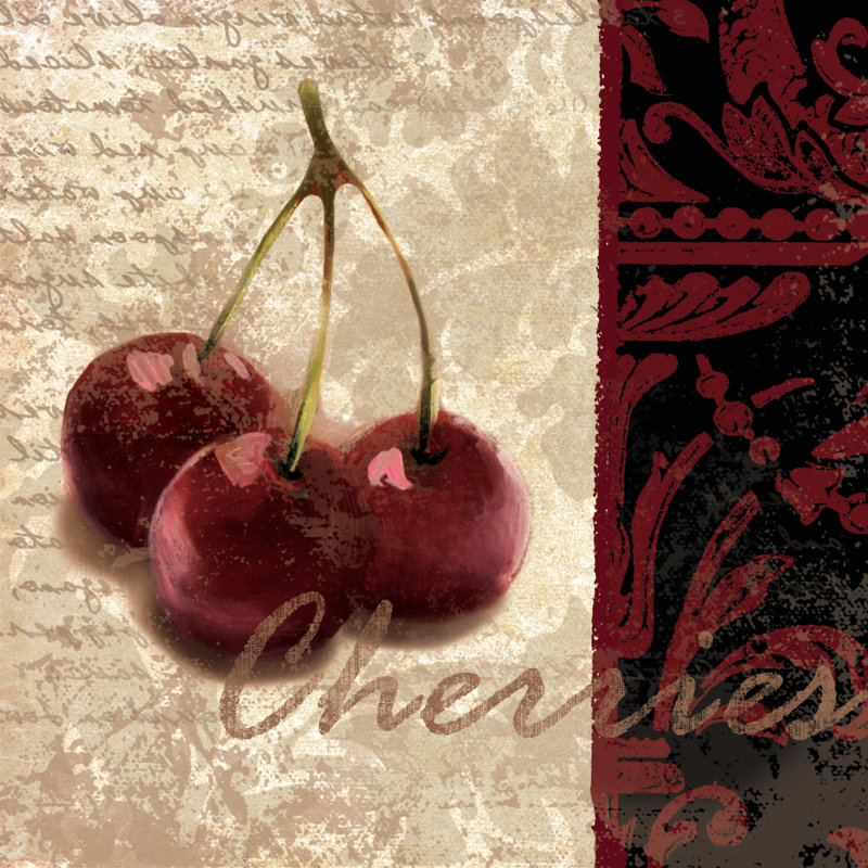 Cherries - Wrapped Canvas Painting, 51cm H x 51cm W x 3.8cm D