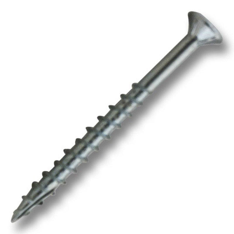 #8 x 2 in. Zinc Square Drive Flat-Head Coarse Thread with Nibs Self-Tapping