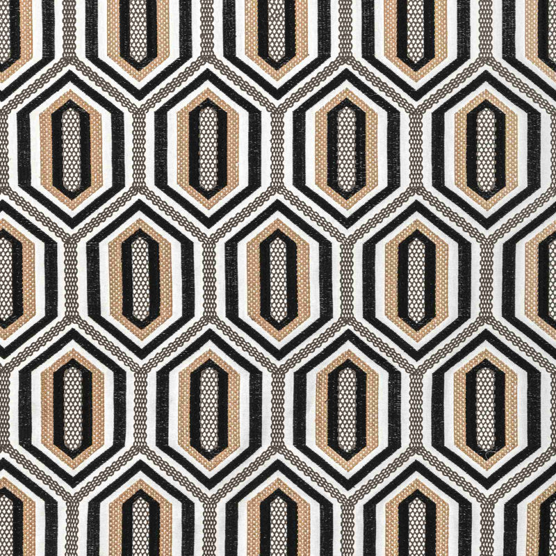 Trad Nouveau Kaleidoscope Emb Fabric, Onyx