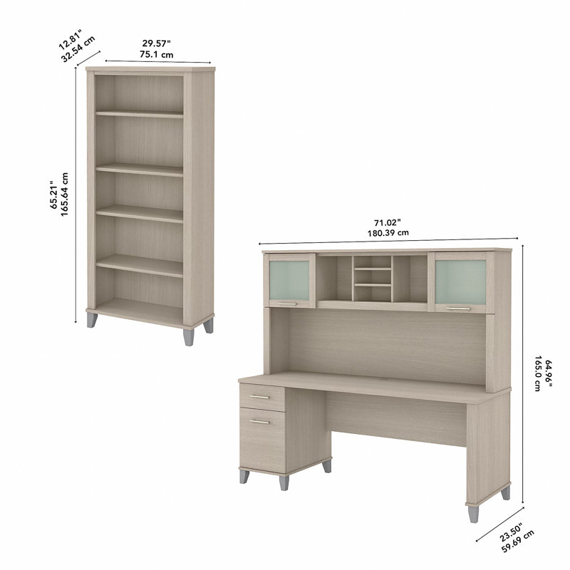 Ovia Computer Desk, Sand Oak