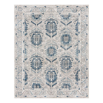 Tapis gris / ivoire / bleu Weingartner