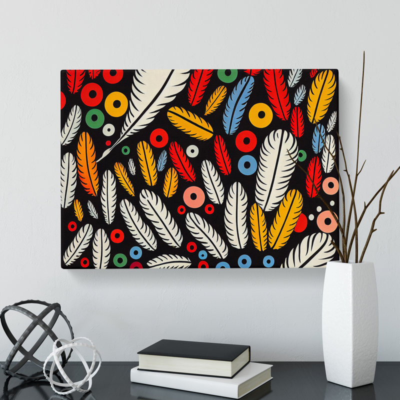 Unusual Bird Feathers Abstract - Wrapped Canvas, 50cm H x 76cm W x 3cm D