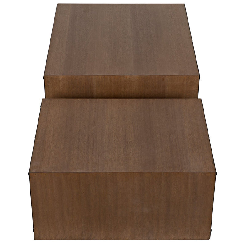 Nido Rectangular Dark Walnut and Matte Black Coffee Table