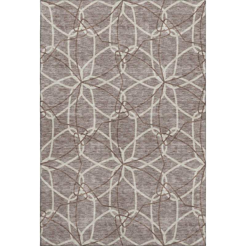 Premium Machine Washable Prisco Taupe Rug, Rectangle 10' x 14'